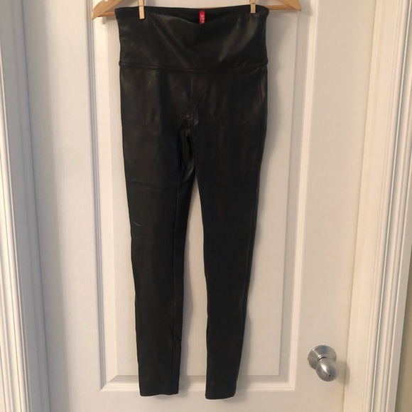 faux leather high waist spanx leggings - Picture 1 of 5